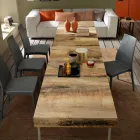 Transformable Design Coffee Table in Wood and Black Metal Made in Italy - Niverio Viadurini