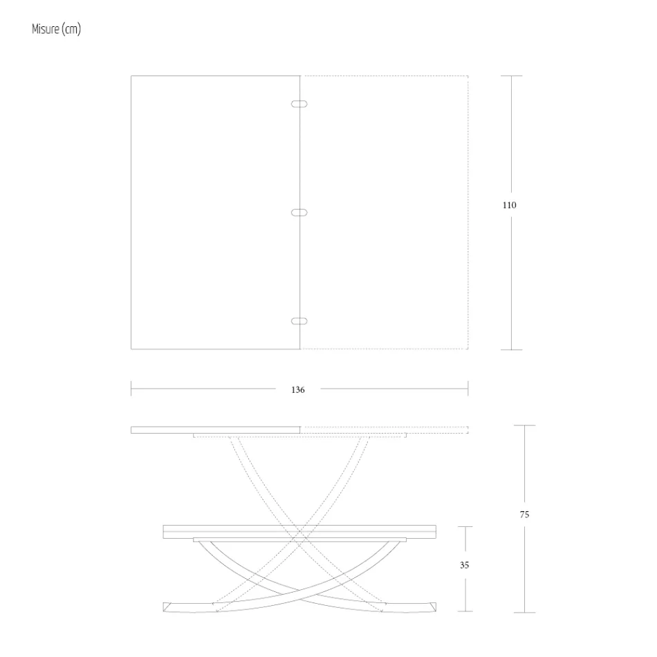 Transformable Coffee Table in Wooden Dining Table Made in Italy - Aikido Viadurini