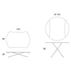 Transformable Coffee Table in Round Metal and Glass Dining Table - Giordana Viadurini