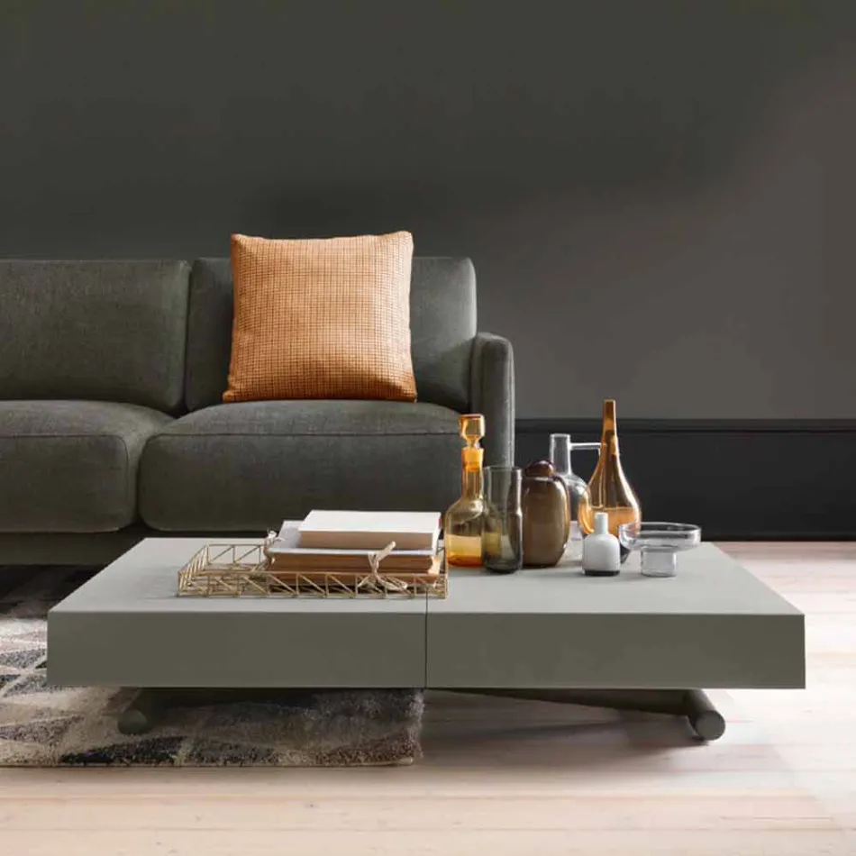 Modern Transformable Coffee Table with Malta Effect Top Made in Italy - Patroclus Viadurini