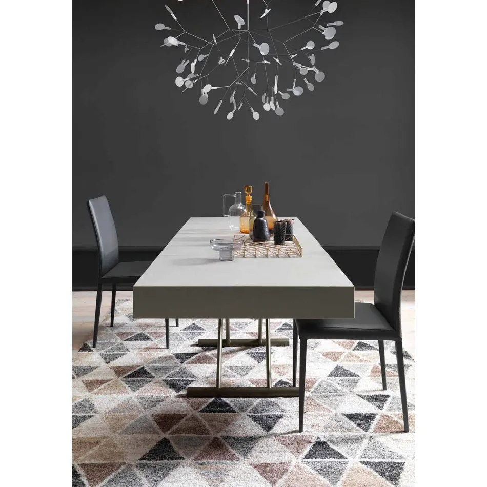 Modern Transformable Coffee Table with Malta Effect Top Made in Italy - Patroclus Viadurini