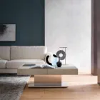 Modern Transformable Coffee Table with Mortar Effect Top Made in Italy - Salomon Viadurini