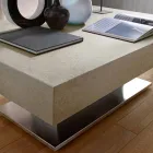 Modern Transformable Coffee Table with Mortar Effect Top Made in Italy - Salomon Viadurini