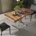 Modern Transformable Coffee Table in Wood and Metal, Made in Italy - Spirit Viadurini