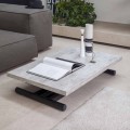 Modern Transformable Coffee Table in Graphite Metal and Wood Top - Sistocle
