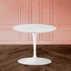 Eero Saarinen Tulip Coffee Table H 39 with White Liquid Laminate Top Made in Italy - Scarlet Viadurini