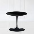 Tulip Eero Saarinen Coffee Table with Black Liquid Laminate Top H 39 Made in Italy - Scarlet