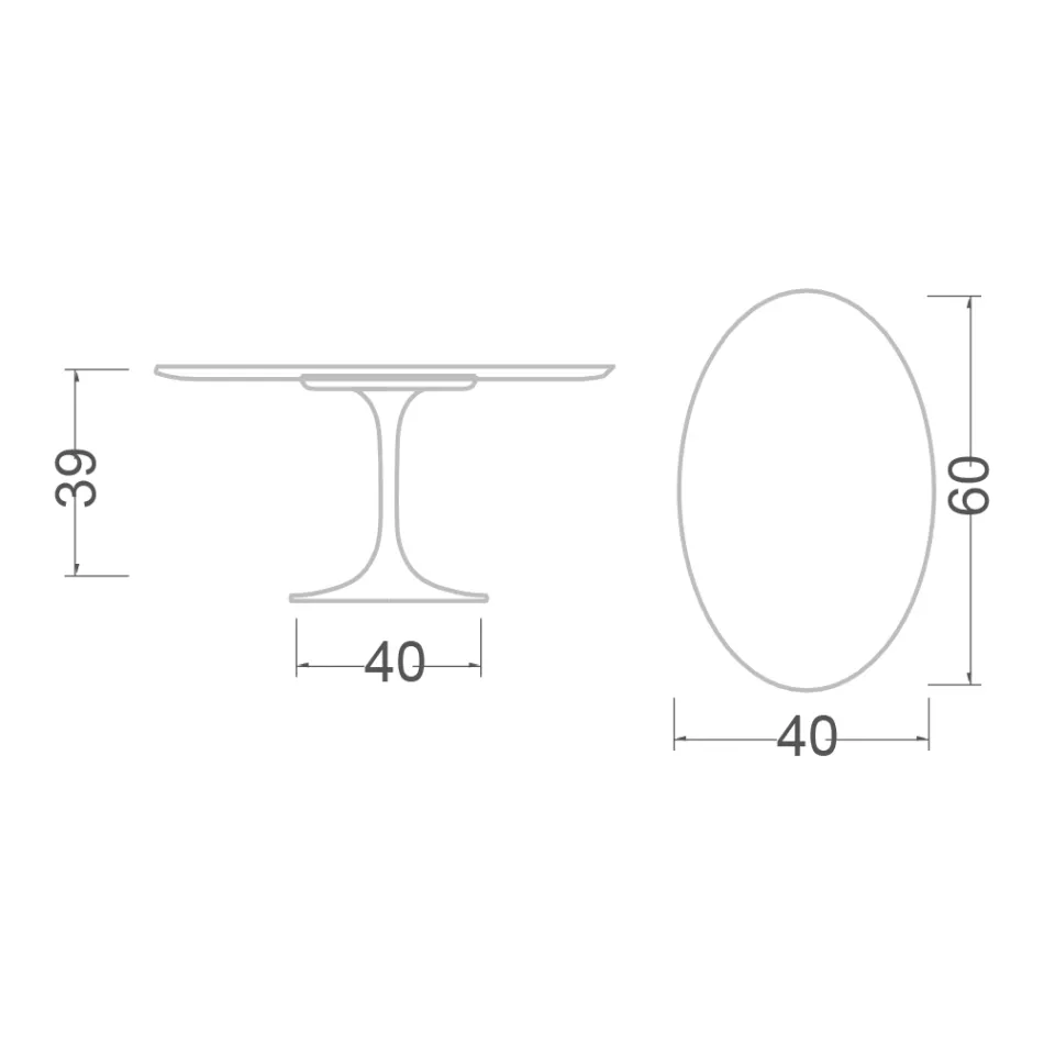 Tulip Coffee Table Eero Saarinen H 39 Oval in Gold Caracatta Marble Made in Italy Viadurini