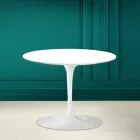 Tulip Coffee Table Eero Saarinen H 41 in Absolute White Ceramic Made in Italy - Scarlet Viadurini