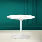 Tulip Coffee Table Eero Saarinen H 41 in Calacatta Michelangelo Ceramic Viadurini