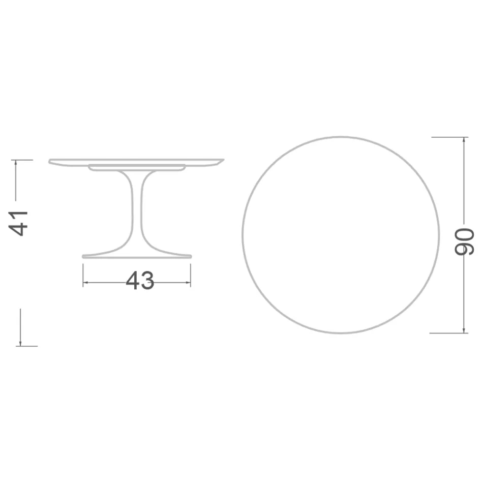 Tulip Coffee Table Eero Saarinen H 41 in Kira Ceramic Made in Italy - Scarlet Viadurini