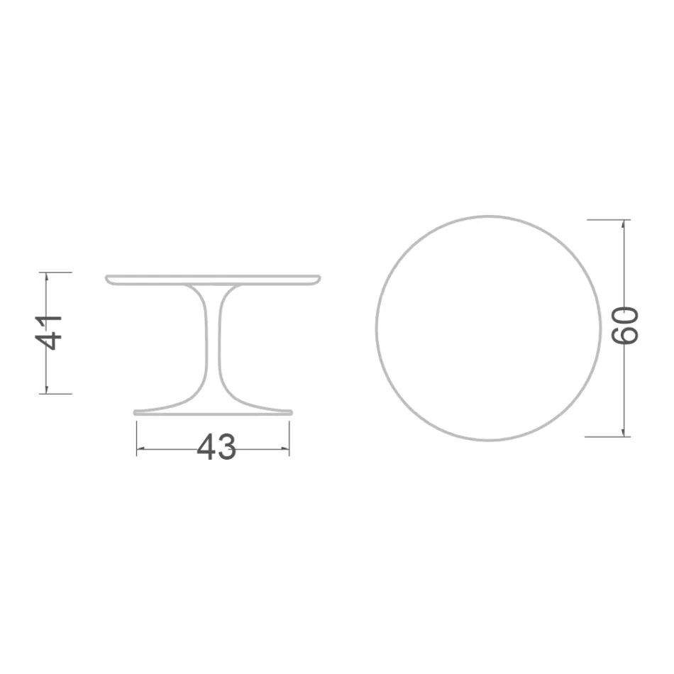 Tulip Coffee Table Eero Saarinen H 41 in Morpheus Ceramic Made in Italy - Scarlet Viadurini