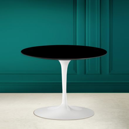 Tulip Coffee Table Eero Saarinen H 41 in Absolute Black Ceramic Made in Italy - Scarlet Viadurini