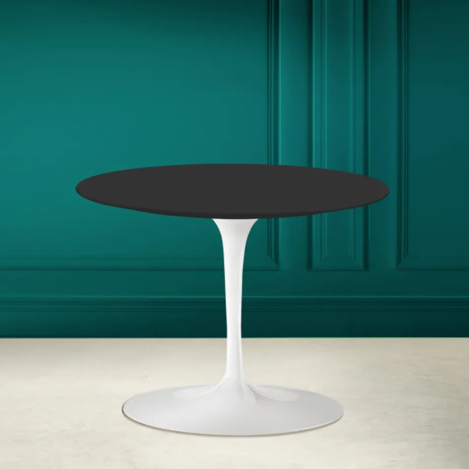 Tulip Coffee Table Eero Saarinen H 41 in Noir Soft Ceramic Made in Italy - Scarlet Viadurini