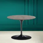 Tulip Coffee Table Eero Saarinen H 41 in Gray Stone Ceramic Made in Italy - Scarlet Viadurini