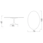 Eero Saarinen H 41 Oval Tulip Coffee Table in Aura 22 Ceramic Made in Italy - Scarlet Viadurini