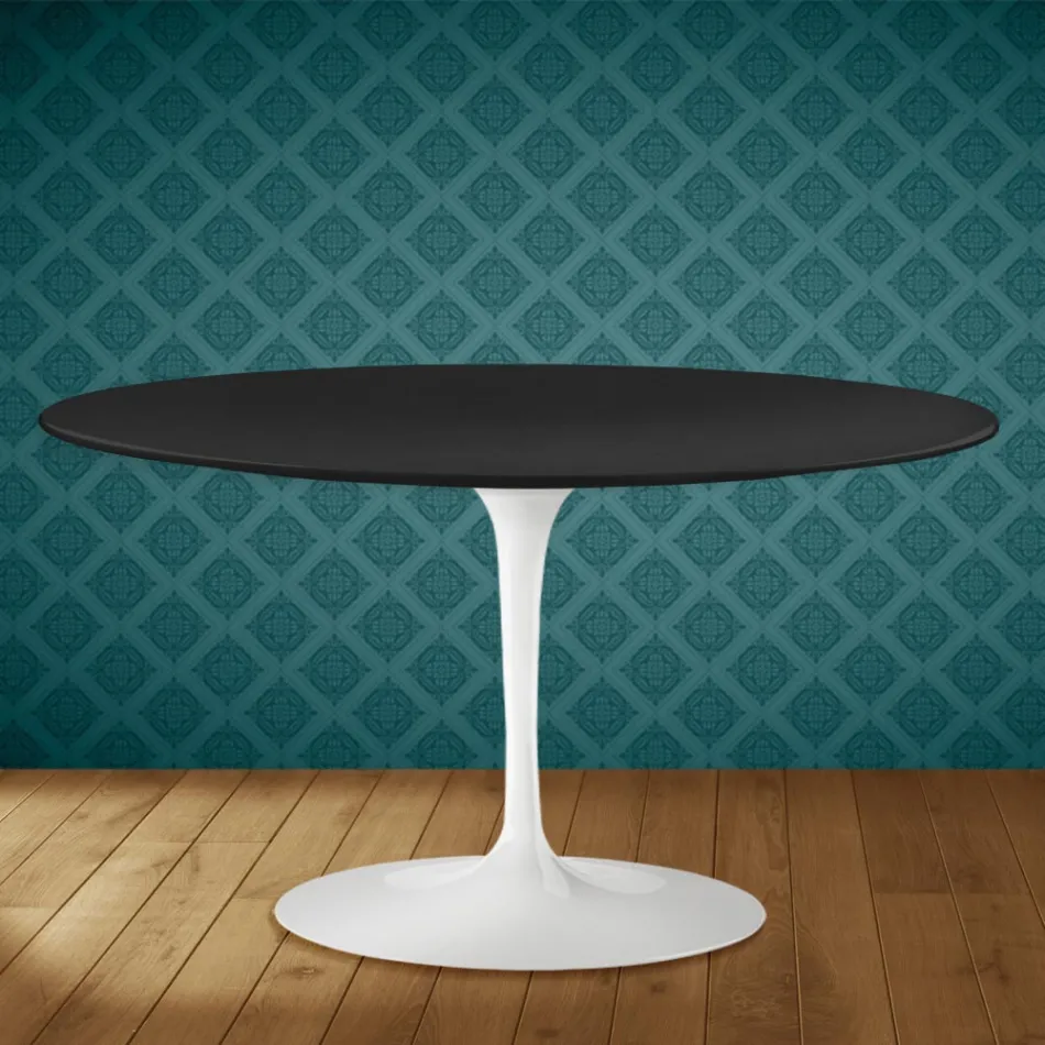 Eero Saarinen Tulip Coffee Table H 41 Oval in Domoos Ceramic Made in Italy - Scarlet Viadurini