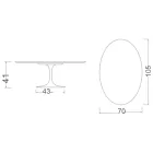 Tulip Coffee Table Eero Saarinen H 41 Oval in Noir Desire Ceramic Made in Italy - Scarlet Viadurini