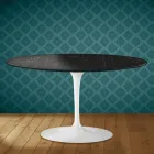 Eero Saarinen H 41 Oval Tulip Coffee Table in Somnia Ceramic Made in Italy - Scarlet Viadurini