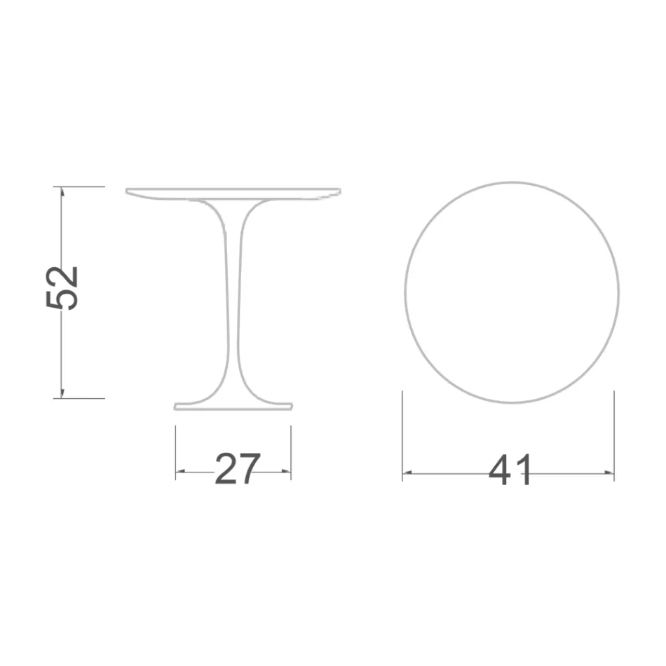 Tulip Coffee Table Eero Saarinen H 52 in White Liquid Laminate Made in Italy - Scarlet Viadurini