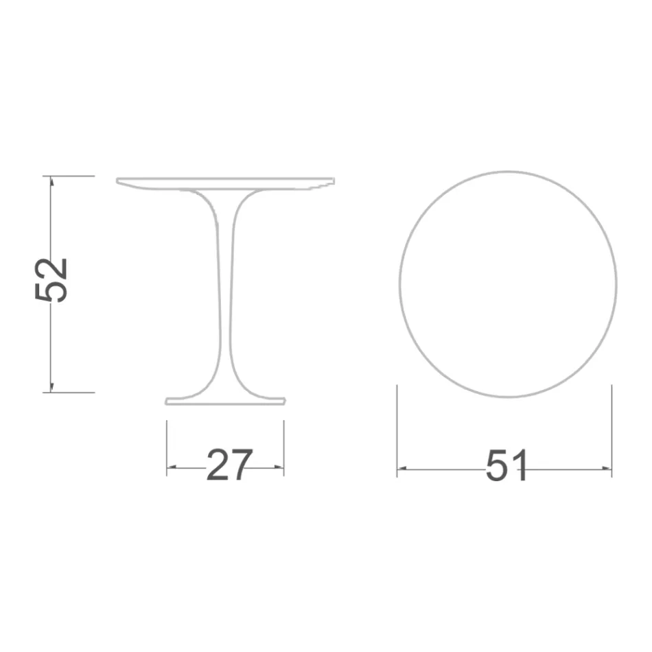 Tulip Coffee Table Eero Saarinen H 52 in Black Marquinia Marble Made in Italy - Scarlet Viadurini