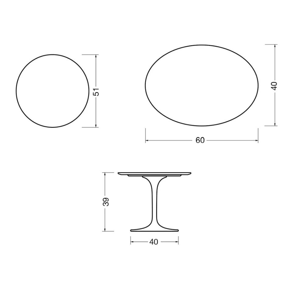 Saarinen Tulip Coffee Table H 39 cm in Florim Calacatta Gold Matt Ceramic - Scarlet Viadurini