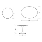 Saarinen Tulip Coffee Table H 39 cm in Glossy Statuario Florim Ceramic - Scarlet Viadurini
