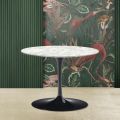 Tulip Saarinen H 39 Oval Coffee Table with Carrara Marble Top Made in Italy - Scarlet