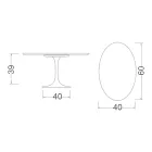 Tulip Saarinen H 39 Oval Coffee Table with Statuarietto Carrara Marble Top Viadurini