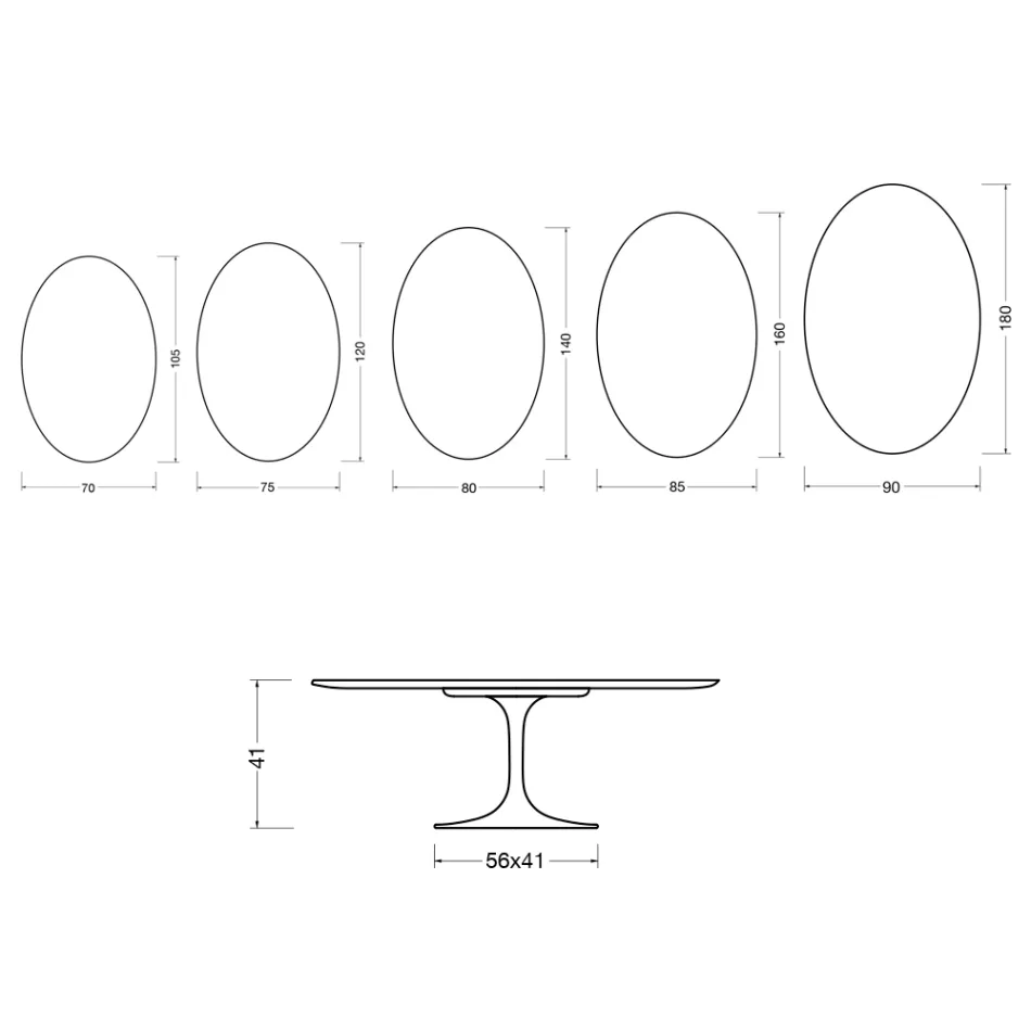 Saarinen Tulip Coffee Table H 41 cm in Florim Calacatta Gold Matt Ceramic - Scarlet Viadurini