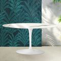 Saarinen Tulip Coffee Table H 41 cm in Glossy Statuario Florim Ceramic - Scarlet