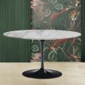 Tulip Saarinen H 41 Coffee Table with Arabesque Marble Top Made in Italy - Scarlet