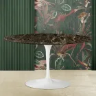 Tulip Saarinen Coffee Table H 41 with Dark Emperador Marble Top Made in Italy Viadurini
