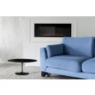 Tulip Saarinen Coffee Table H 41 with Oval Top in Black Liquid Laminate Made in Italy - Scarlet Viadurini