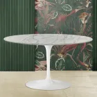 Tulip Saarinen Coffee Table H 41 in Statuarietto Carrara Marble Made in Italy - Scarlet Viadurini