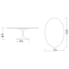 Tulip Saarinen H 41 Oval Coffee Table with Full Vein Statuary Ceramic Top Viadurini