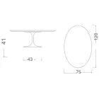 Tulip Saarinen H 41 Oval Coffee Table with Full Vein Statuary Ceramic Top Viadurini