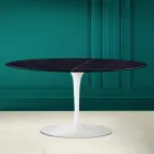Tulip Saarinen H 41 Oval Coffee Table in Noir Laurent Ceramic Made in Italy - Scarlet Viadurini