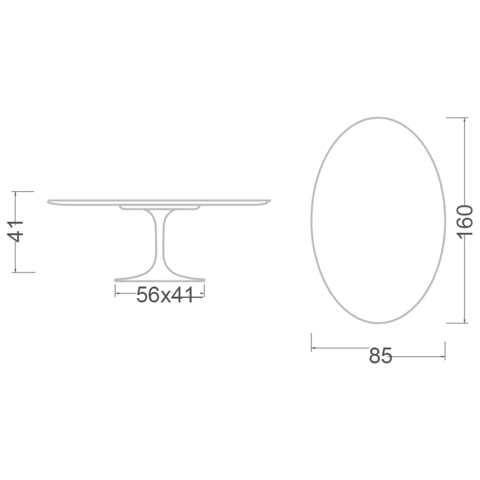 Tulip Saarinen H 41 Oval Coffee Table in Carrara Marble Made in Italy - Scarlet Viadurini