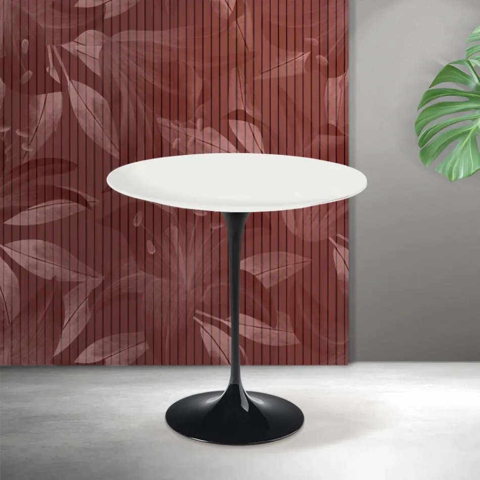Saarinen Tulip Coffee Table H 52 cm in Matte White Florim Ceramic - Scarlet Viadurini