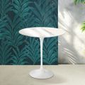Saarinen Tulip Coffee Table H 52 cm in Glossy Statuario Florim Ceramic - Scarlet