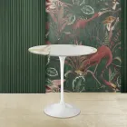 Tulip Saarinen Coffee Table H 52 with Oval Top in Gold Caracatta Marble Made in Italy - Scarlet Viadurini