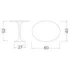 Tulip Saarinen Coffee Table H 52 with Oval Carrara Marble Top Made in Italy - Scarlet Viadurini