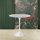 Tulip Saarinen H 52 Oval Coffee Table in Carrara Statuarietto Marble Made in Italy - Scarlet Viadurini
