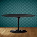 Saarinen Tulip Coffee Table, Oval, H 41 cm, Domoos Ceramic, Made in Italy - Scarlet