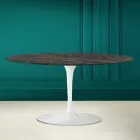 Tulip Saarinen Oval Coffee Table H 41 in Noir Desire Ceramic Made in Italy - Scarlet Viadurini