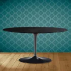 Tulip Saarinen Oval Coffee Table H 41 in Sirius Ceramic Made in Italy - Scarlet Viadurini