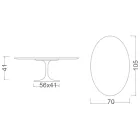 Saarinen Oval Tulip Coffee Table H 41 in Somnia Ceramic Made in Italy - Scarlet Viadurini