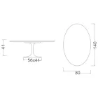Saarinen Oval Tulip Coffee Table H 41 in Somnia Ceramic Made in Italy - Scarlet Viadurini