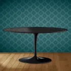 Saarinen Oval Tulip Coffee Table H 41 in Somnia Ceramic Made in Italy - Scarlet Viadurini
